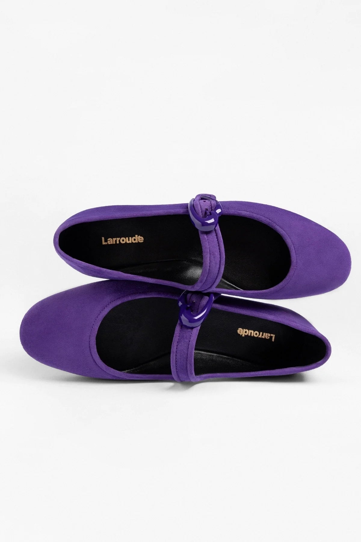Larroude Verona Ballet Flat Eggplant Suede