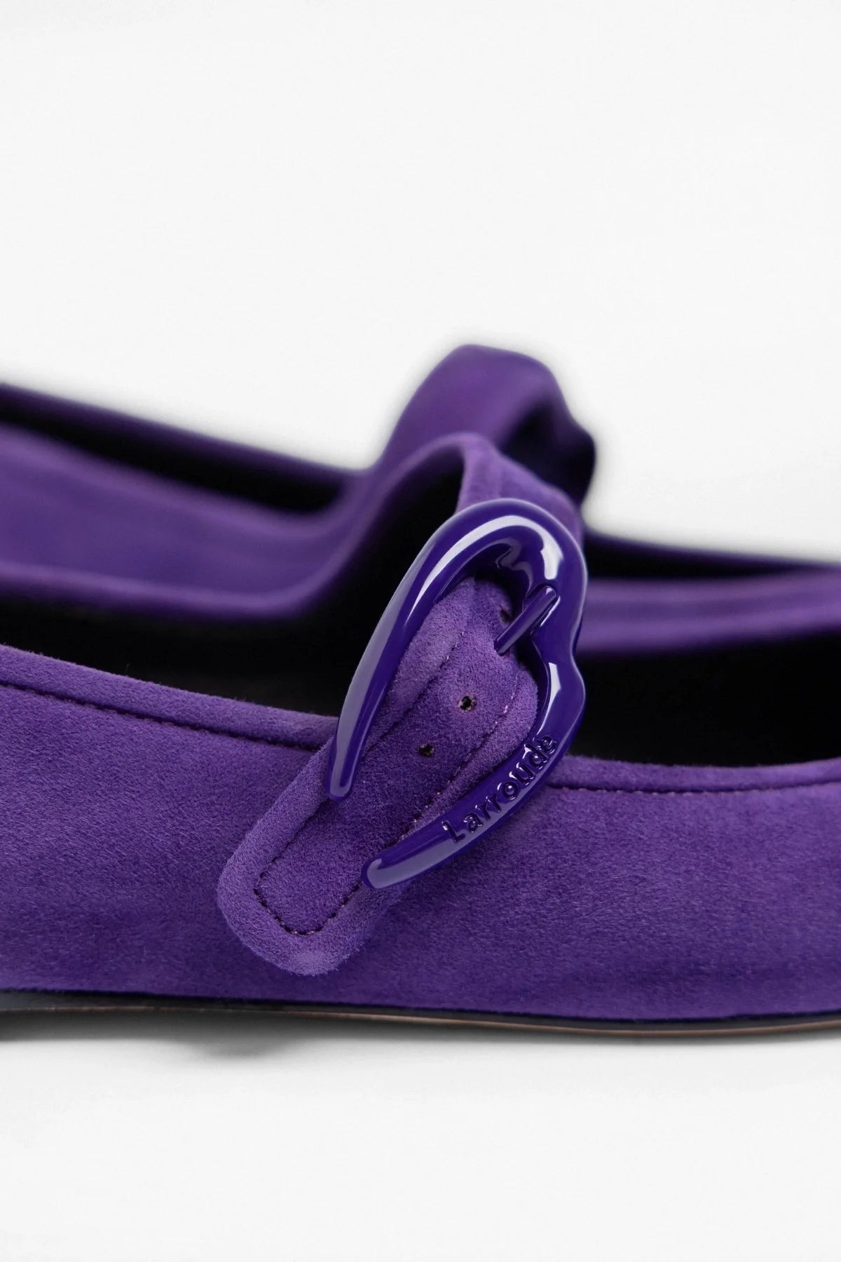 Larroude Verona Ballet Flat Eggplant Suede