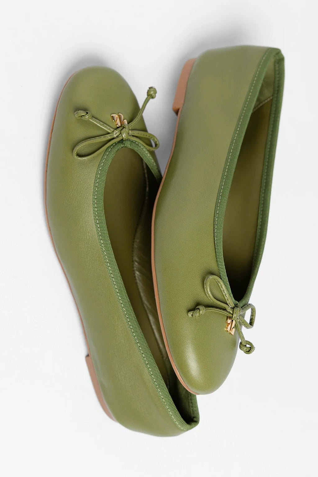 Larroude Pavlova Ballet Flat Seaweed Leather