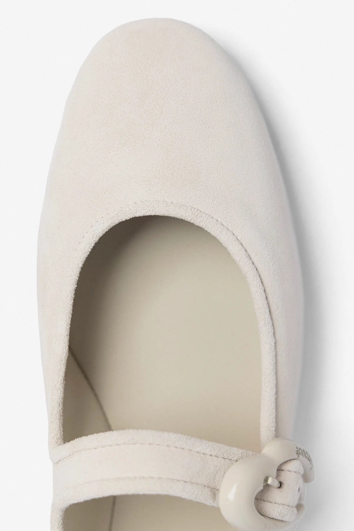 Larroude Verona Ballet Flat Mushroom Gray Suede