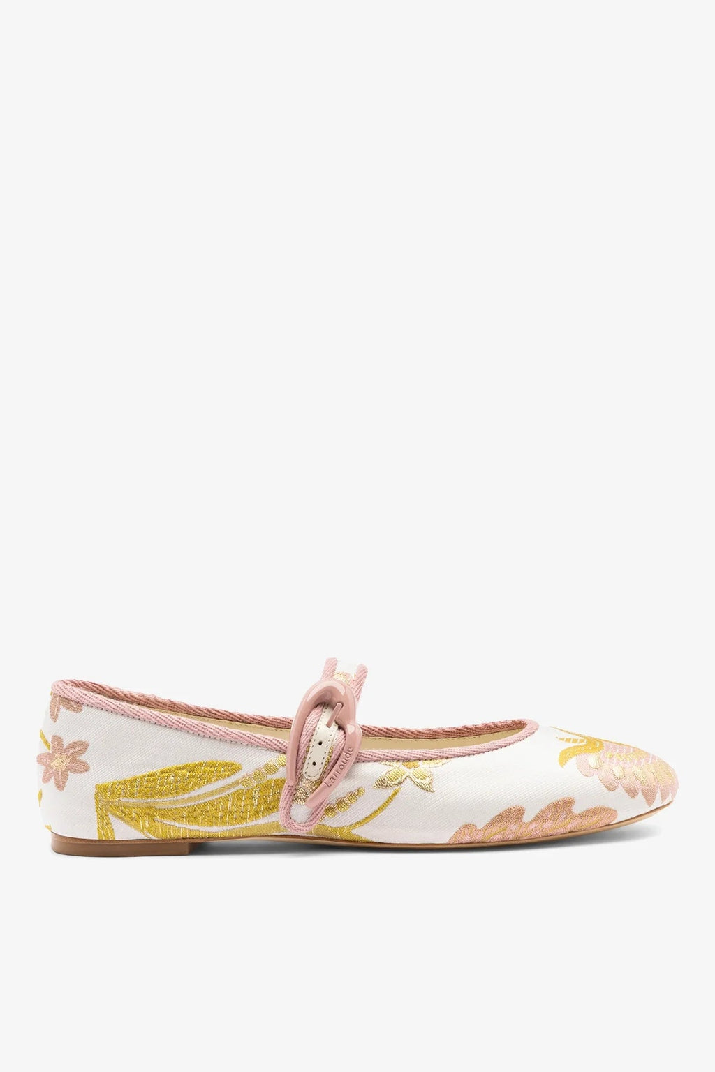 Larroude Larroudé by Markarian: Verona Ballet Flat Mist Floral Brocade