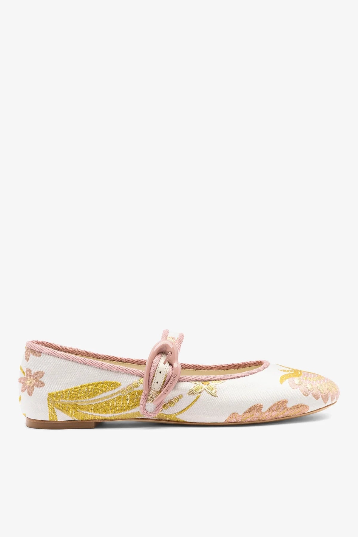 Larroude Larroudé by Markarian: Verona Ballet Flat Mist Floral Brocade