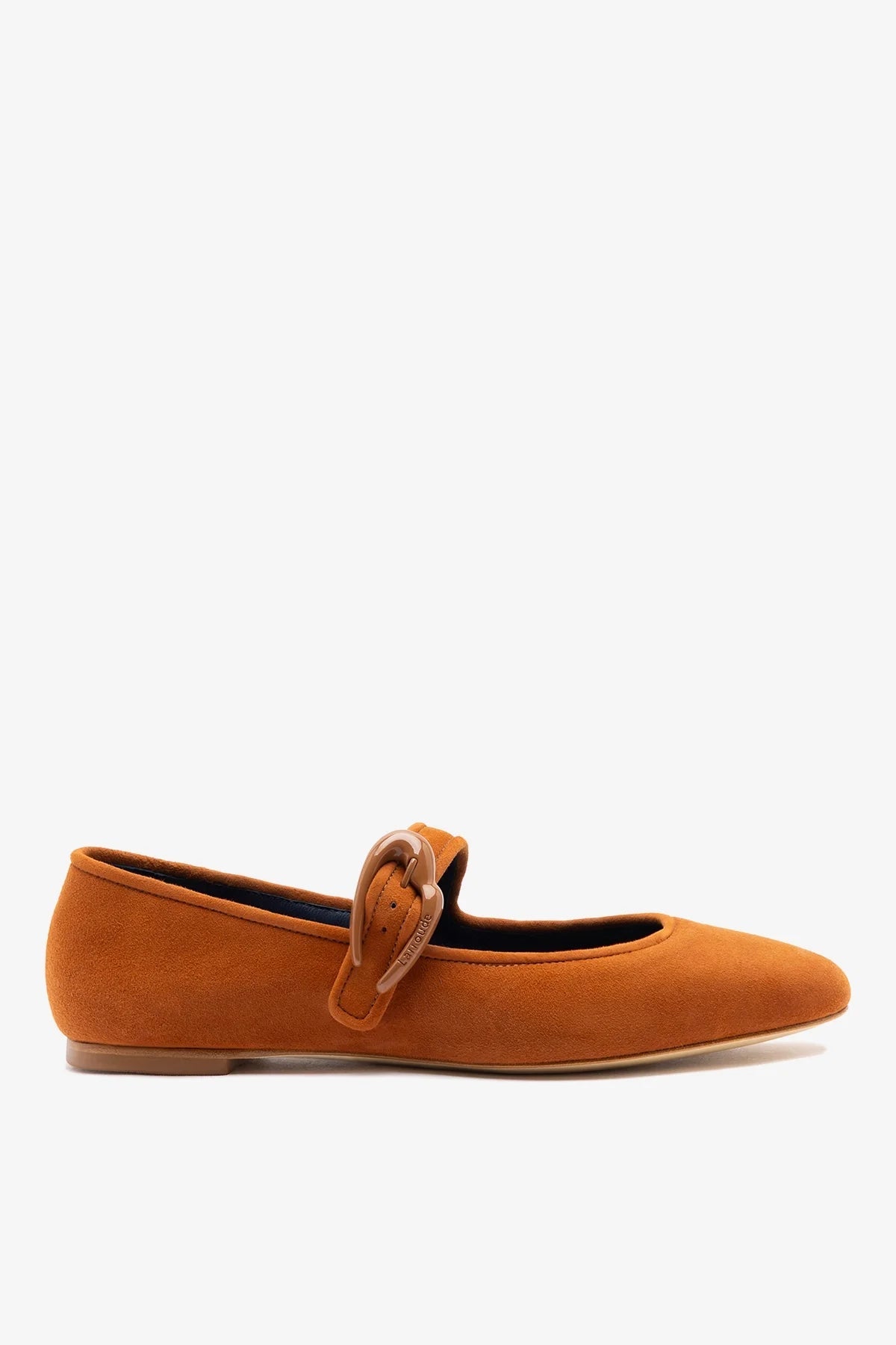 Larroude Verona Ballet Flat Chestnut Suede