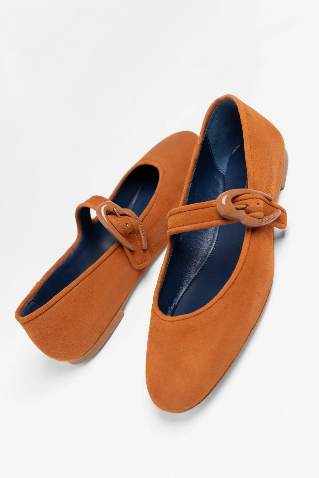 Larroude Verona Ballet Flat Chestnut Suede
