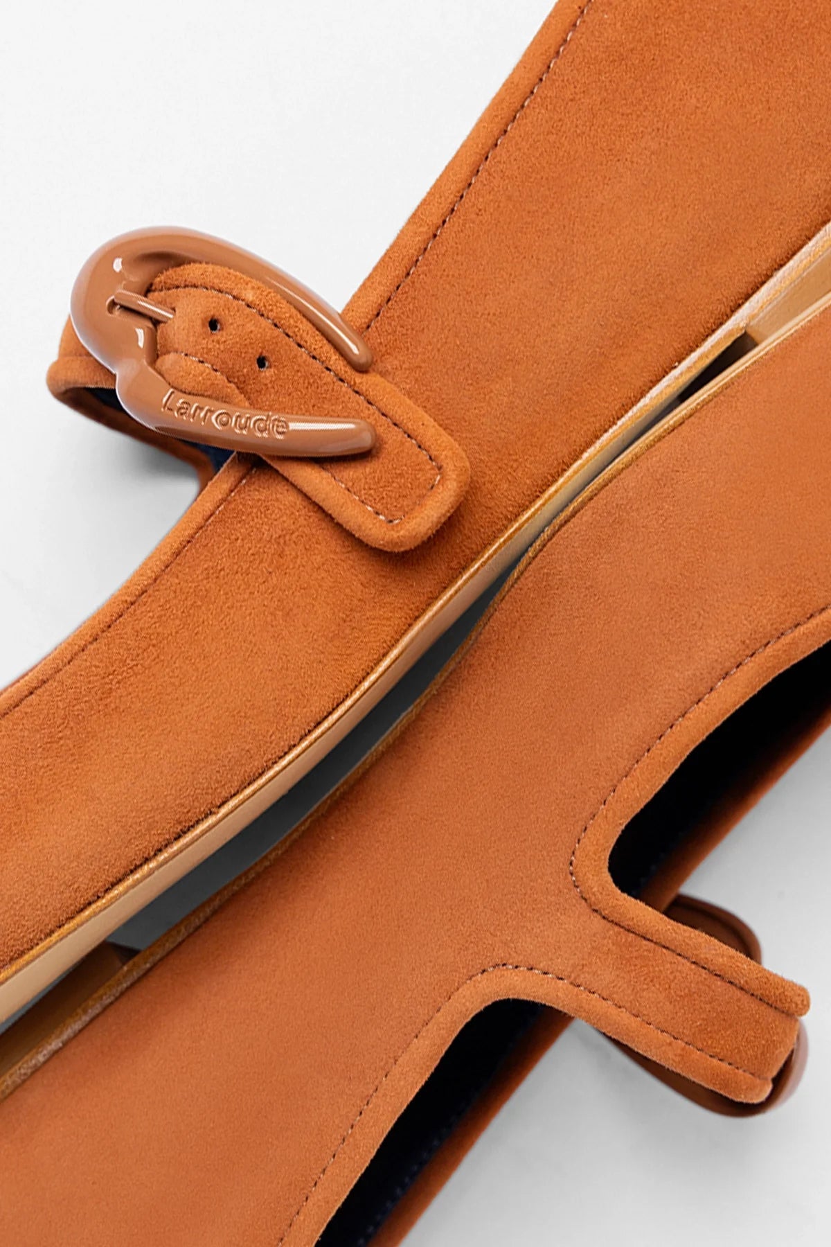 Larroude Verona Ballet Flat Chestnut Suede