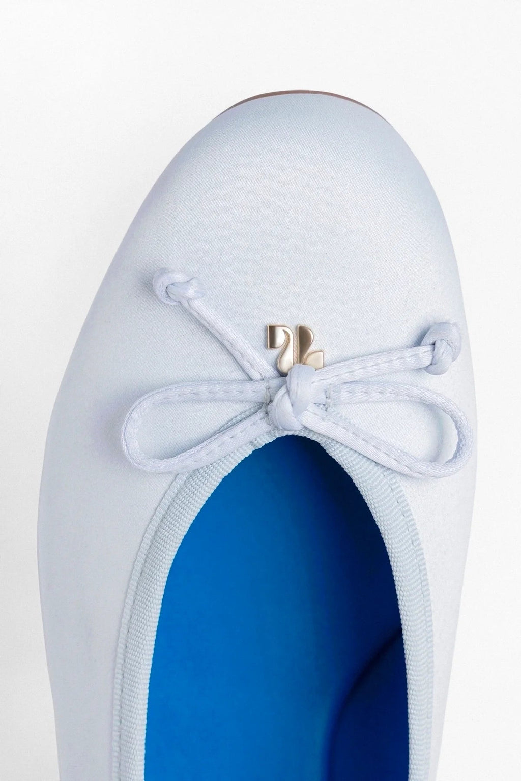 Larroude Pavlova Ballet Flat Powder Blue Satin
