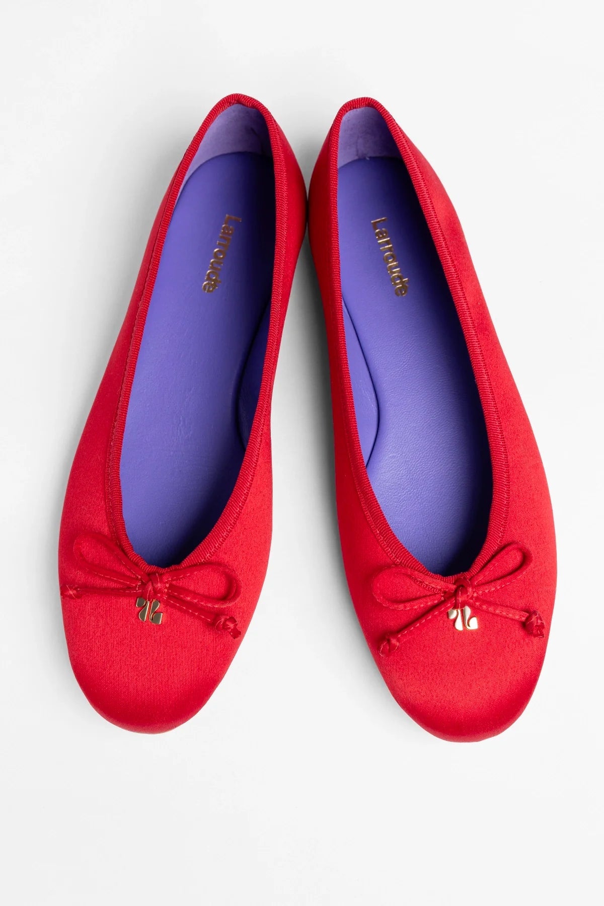 Larroude Pavlova Ballet Flat Cherry Satin