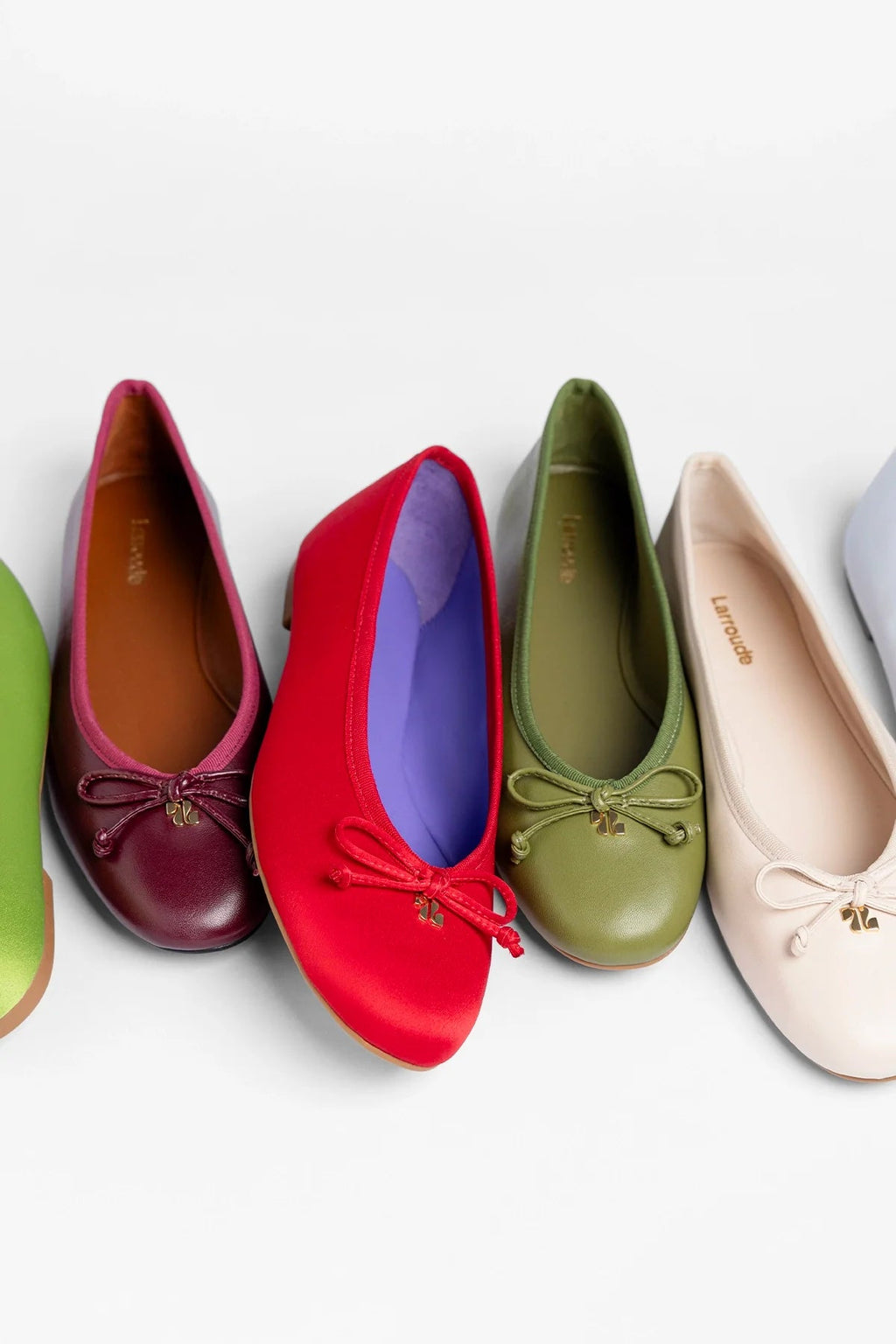 Larroude Pavlova Ballet Flat Cherry Satin
