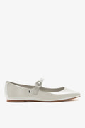 Larroude Blair Ballet Flat Moon Gray Patent Leather