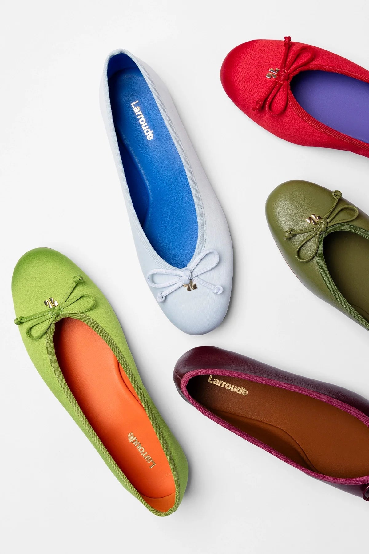 Larroude Pavlova Ballet Flat Kiwi Satin