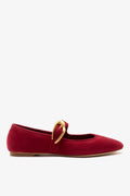Larroude Verona Ballet Flat Lipstick Red Suede