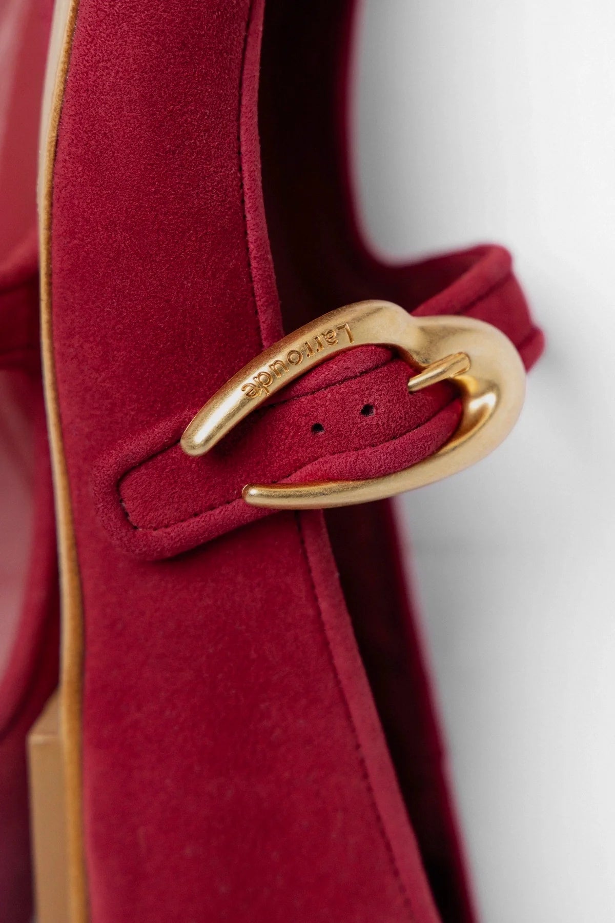 Larroude Verona Ballet Flat Lipstick Red Suede