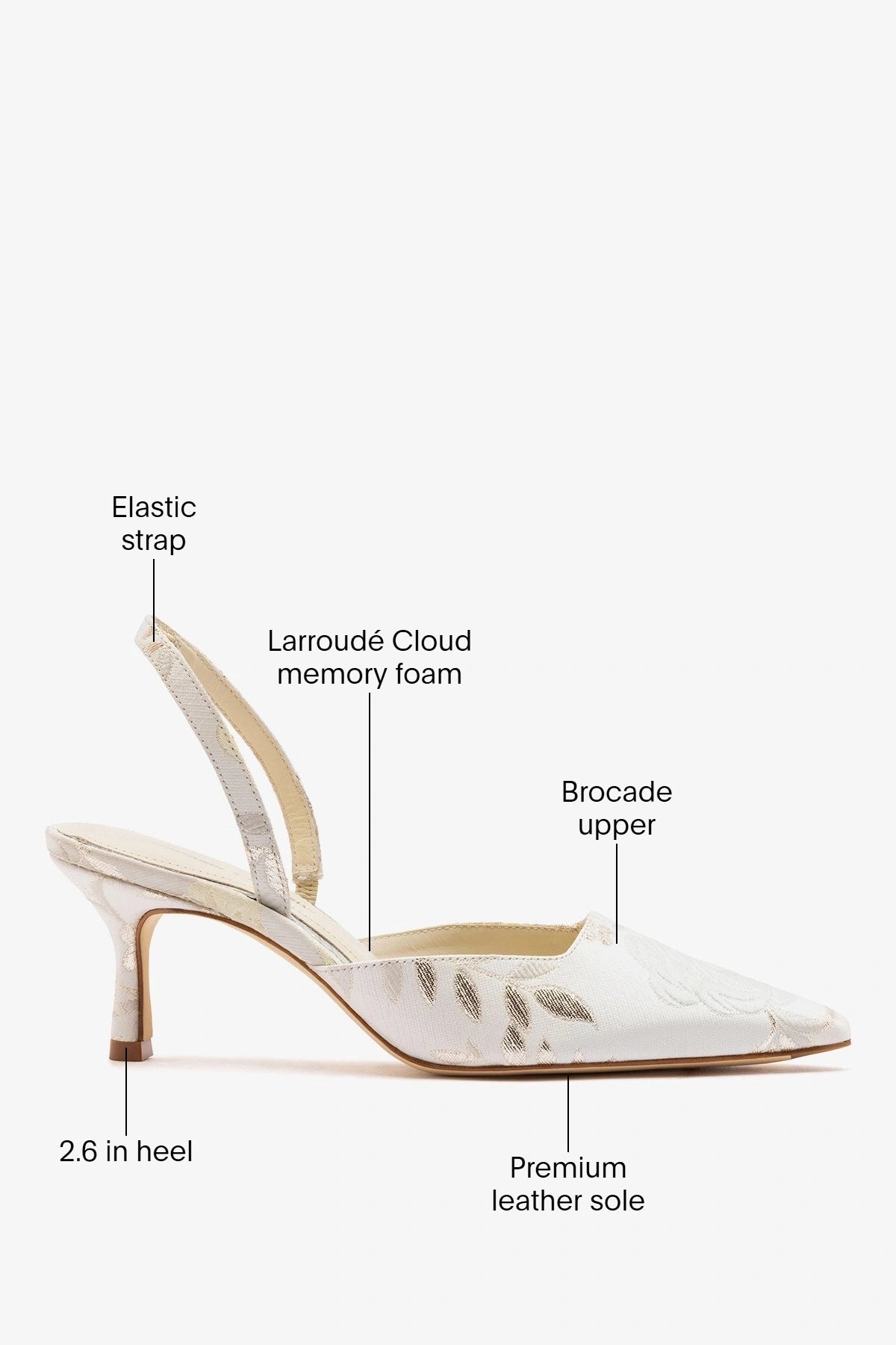 Larroude Larroudé x Markarian: Pump Ivory Brocade
