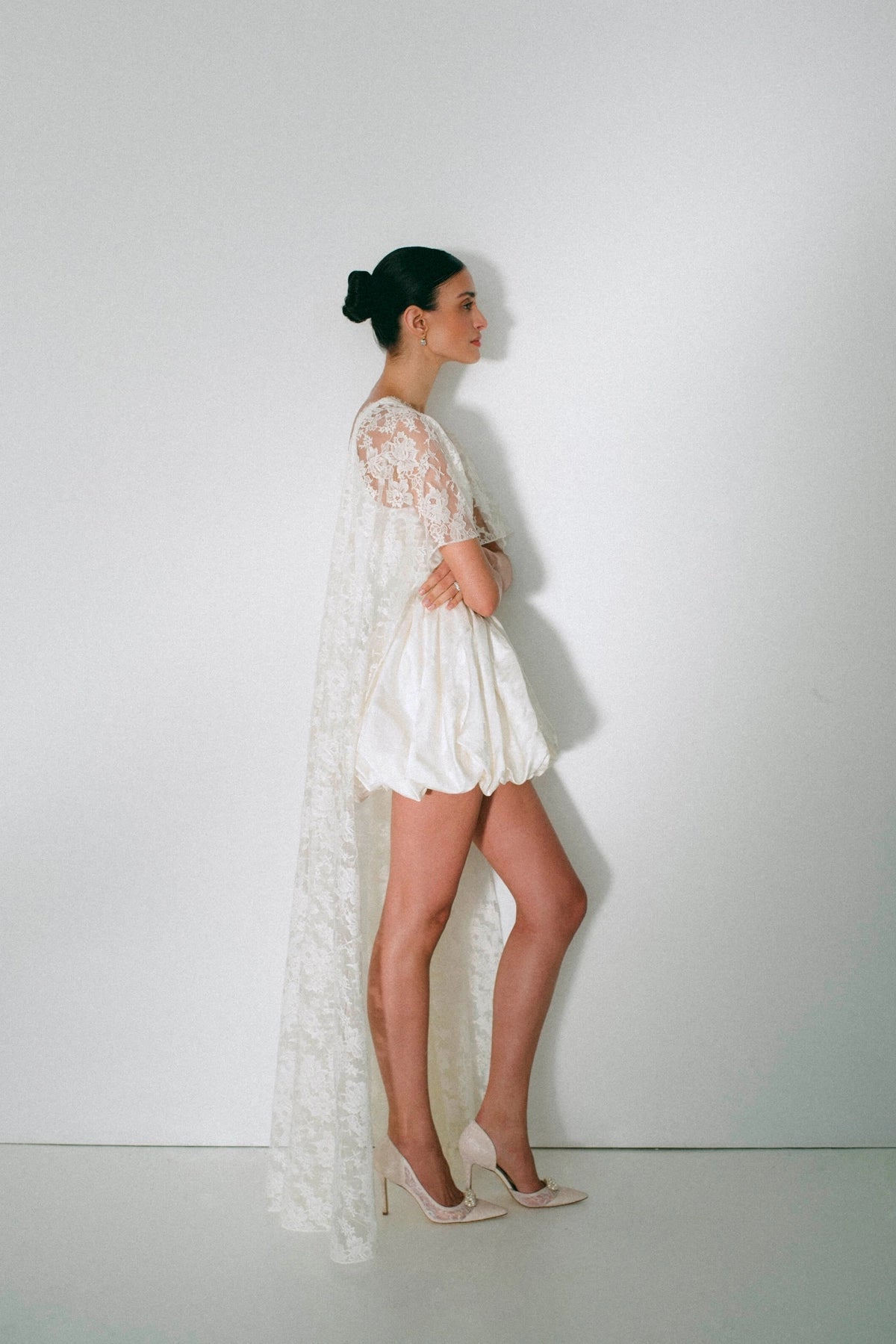 Larroude Larroudé x Markarian: D'Orsay Pump White Lace