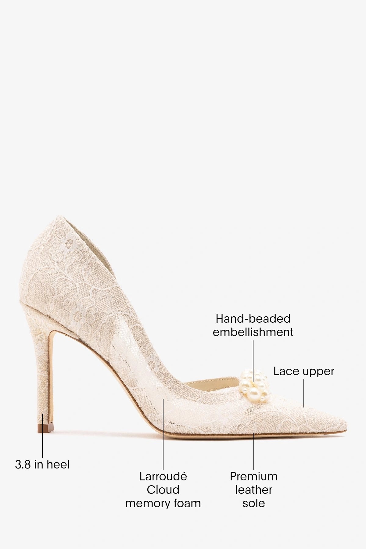 Larroude Larroudé x Markarian: D'Orsay Pump White Lace
