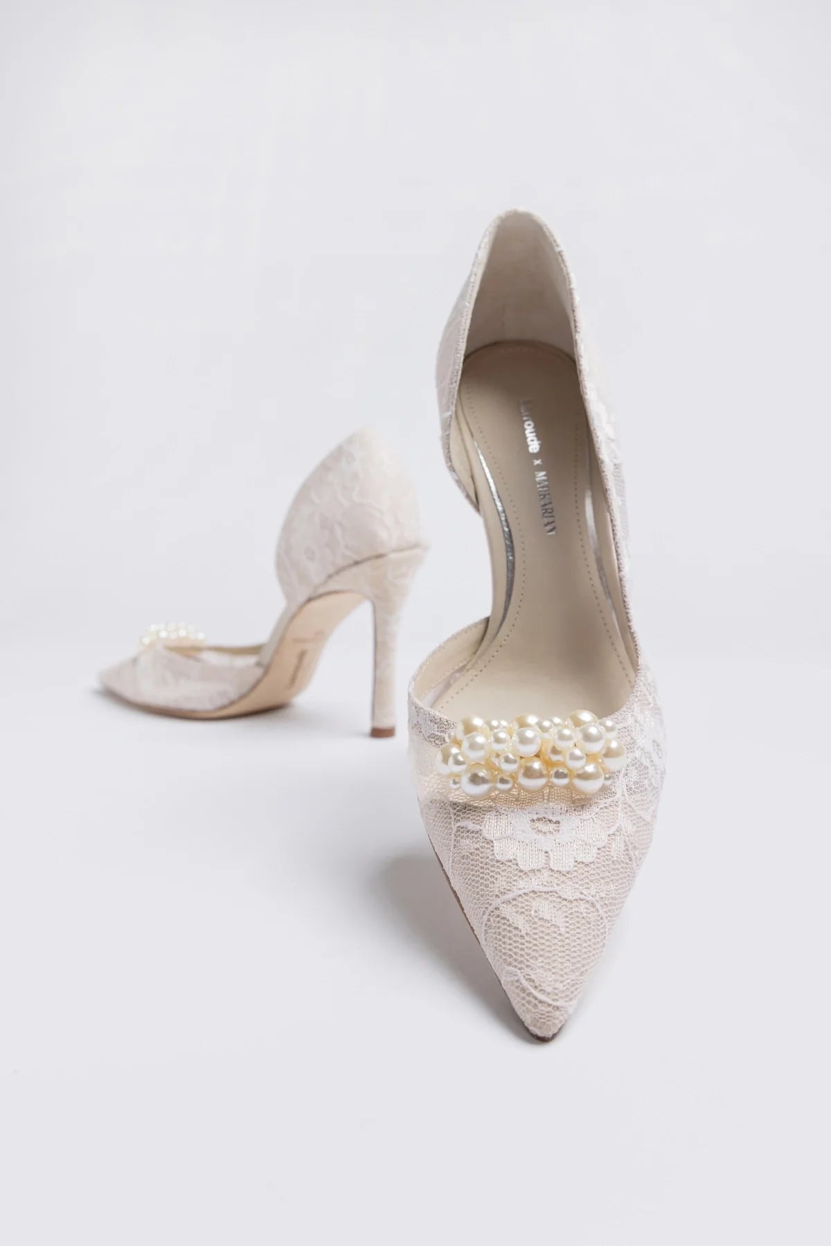 Larroude Larroudé x Markarian: D'Orsay Pump White Lace