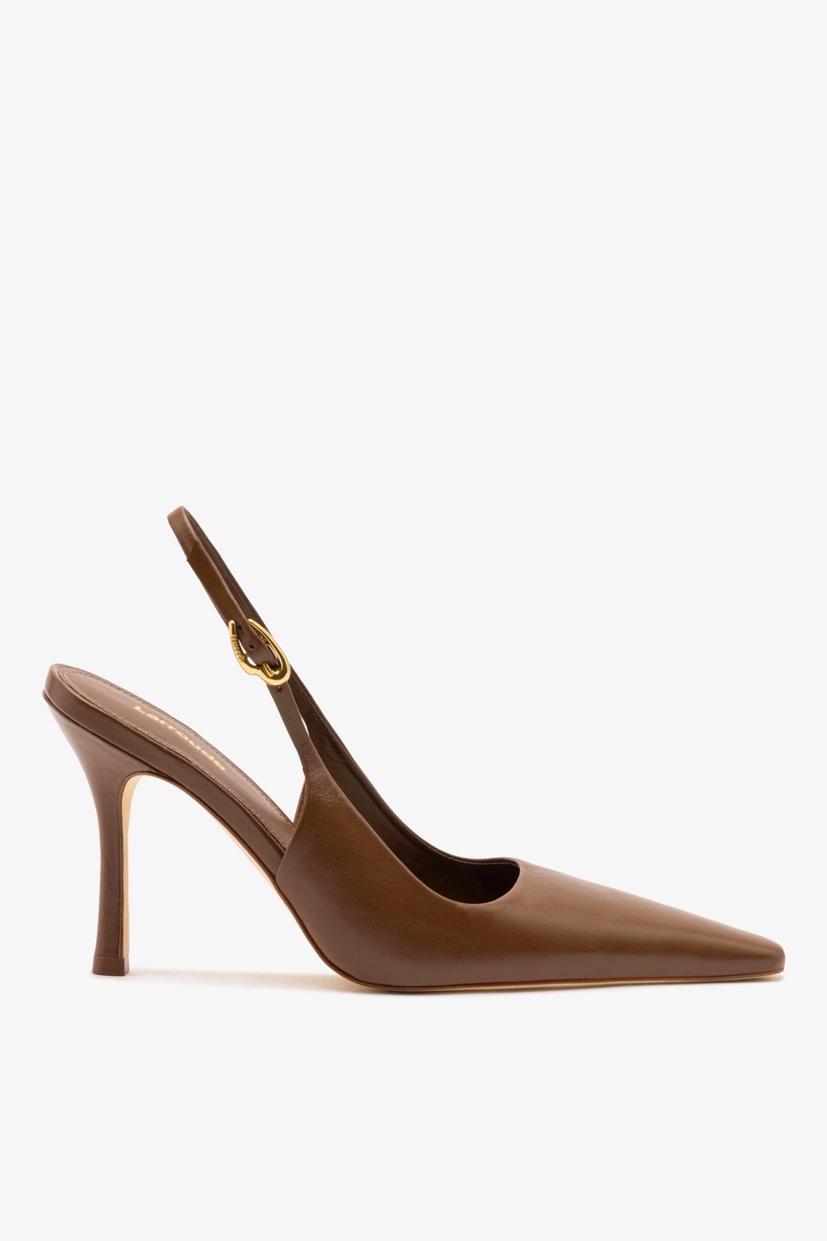 Larroude Carine Pump In Burnt Umber Leather