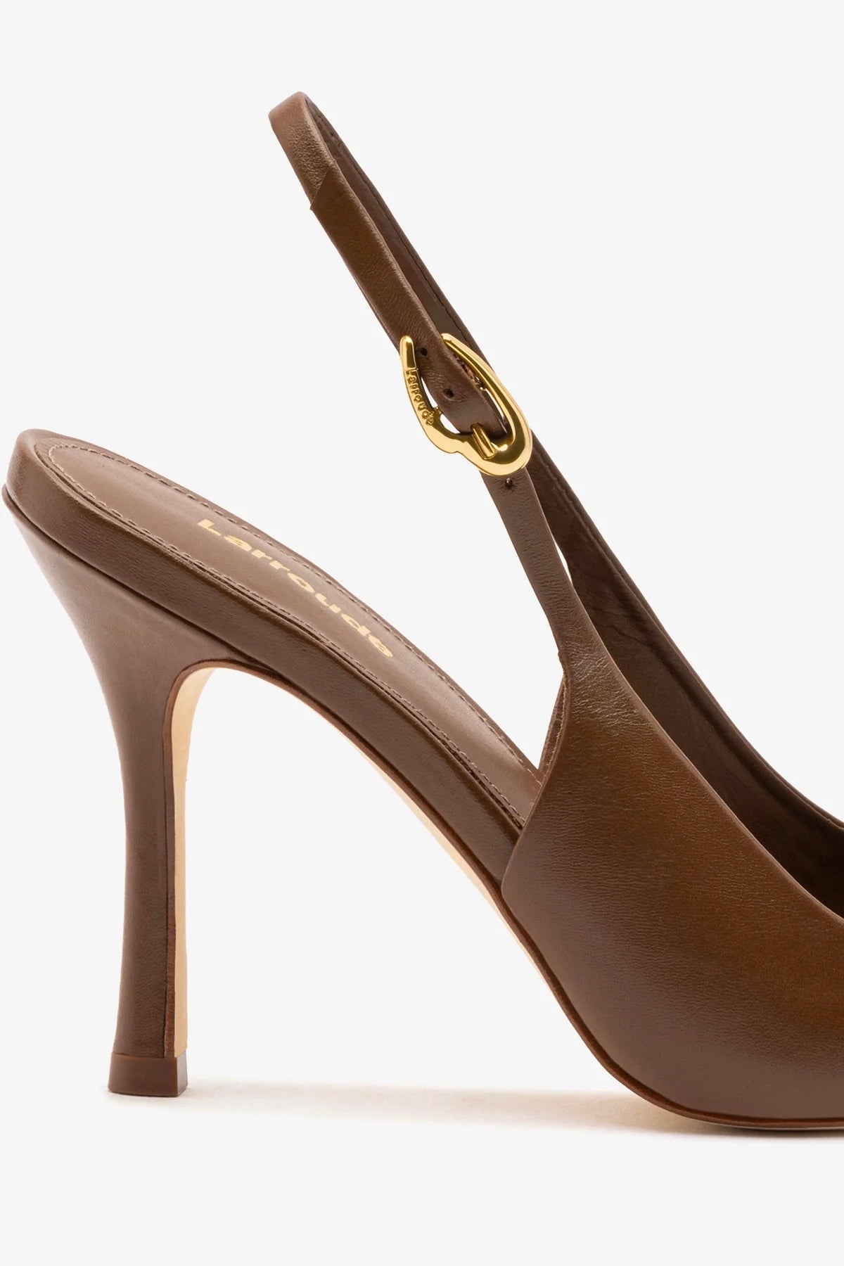 Larroude Carine Pump In Burnt Umber Leather