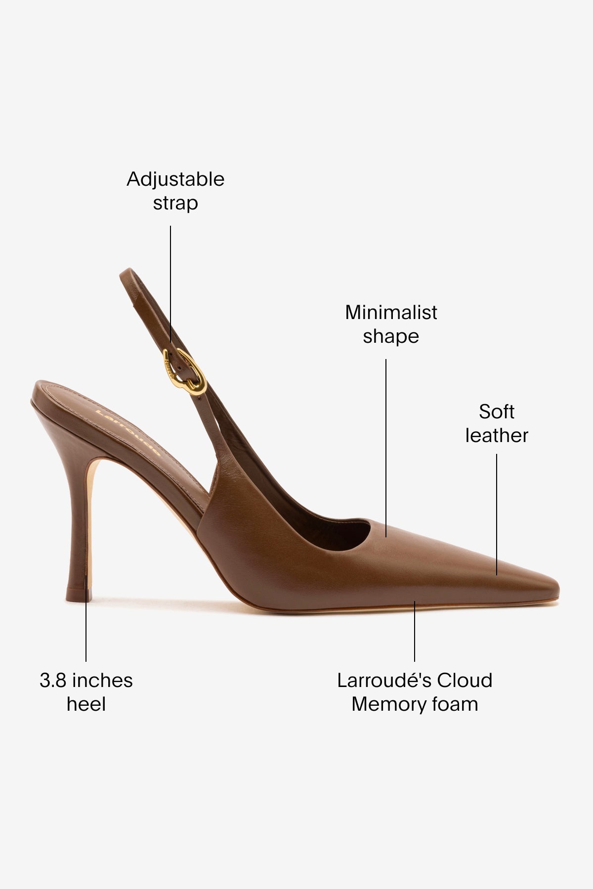 Larroude Carine Pump In Burnt Umber Leather