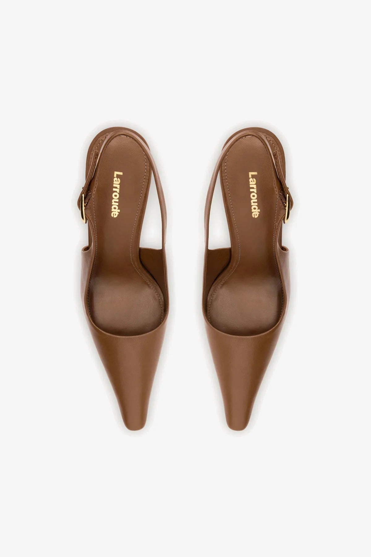 Larroude Carine Pump In Burnt Umber Leather