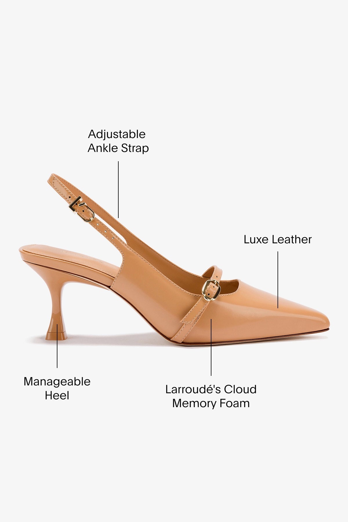 Larroude Ines Pump In Tan Leather