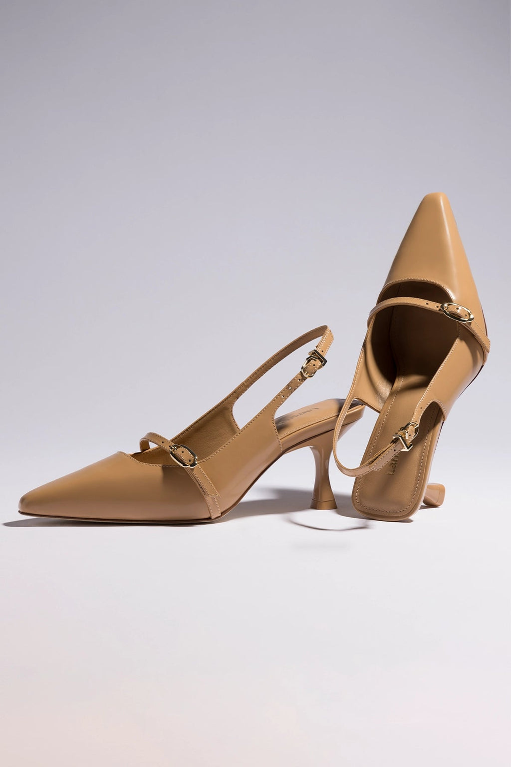 Larroude Ines Pump In Tan Leather
