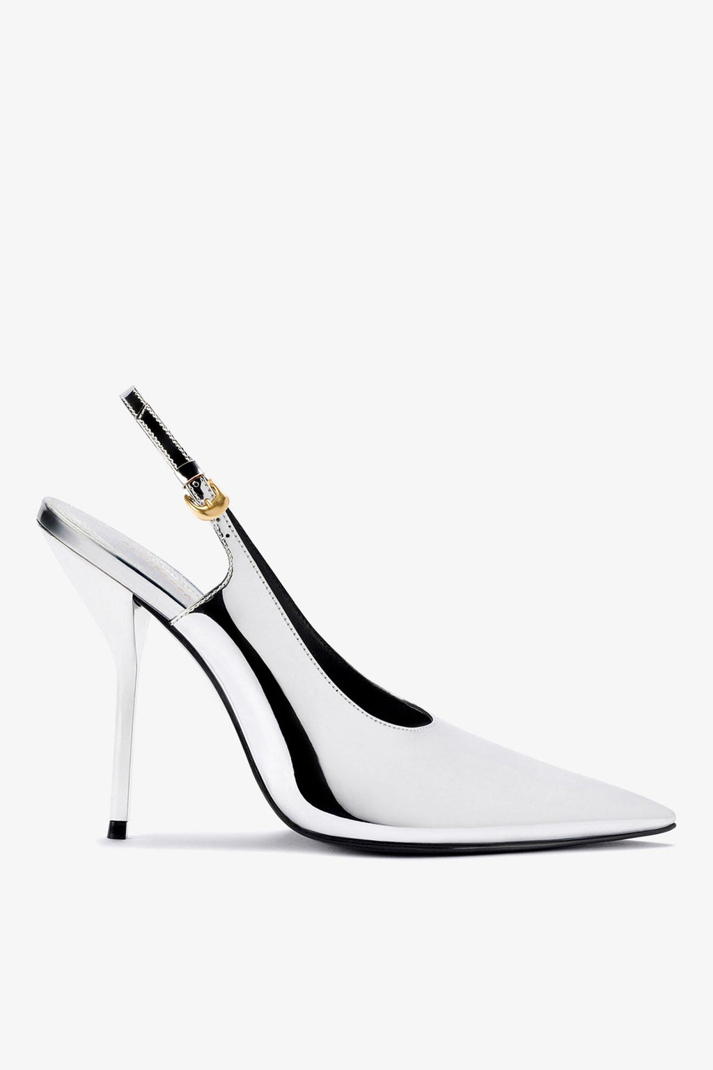 Larroude Larroudé x Altuzarra Pump In Silver Specchio