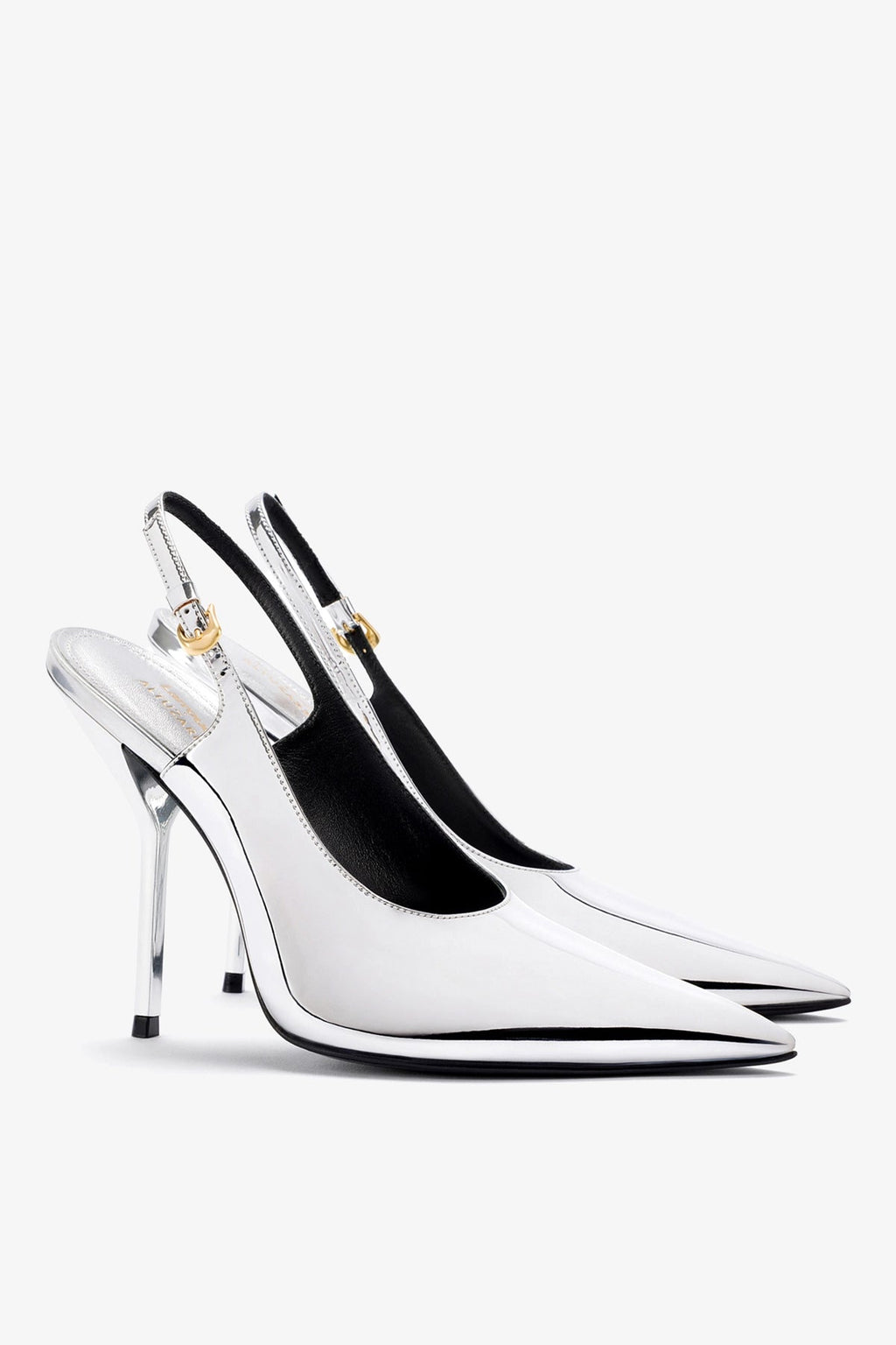 Larroude Larroudé x Altuzarra Pump In Silver Specchio
