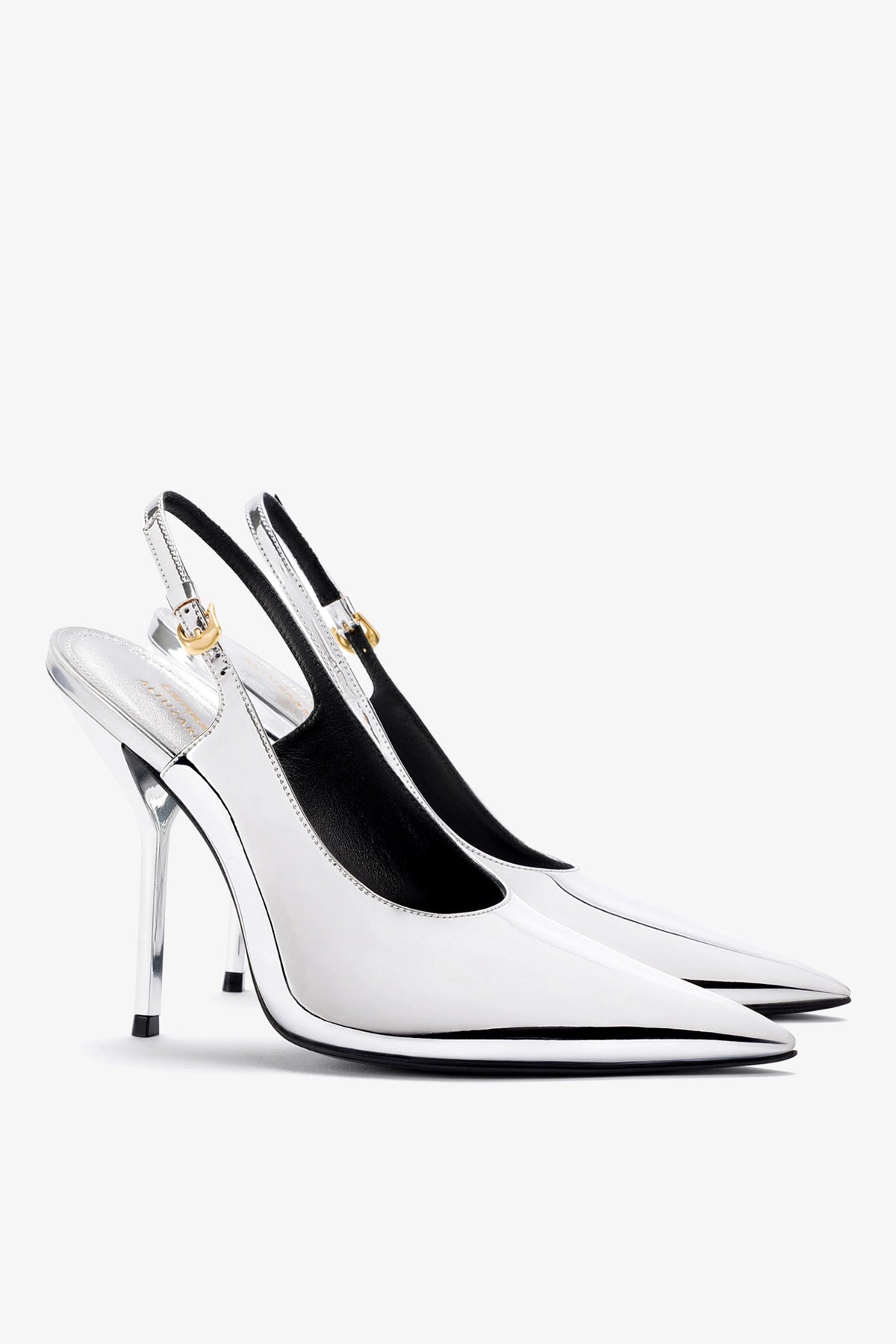 Larroude Larroudé x Altuzarra Pump In Silver Specchio