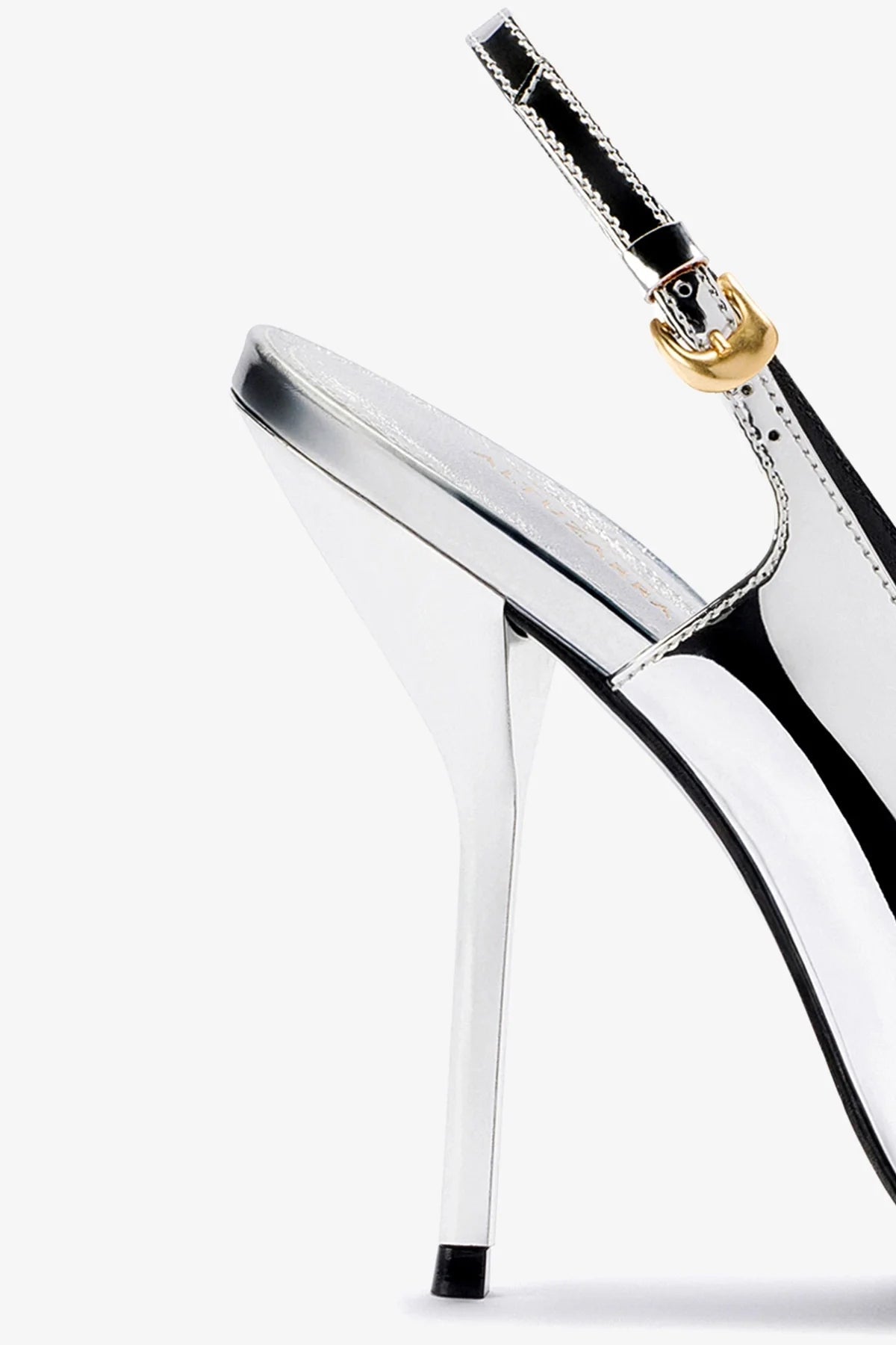 Larroude Larroudé x Altuzarra Pump In Silver Specchio