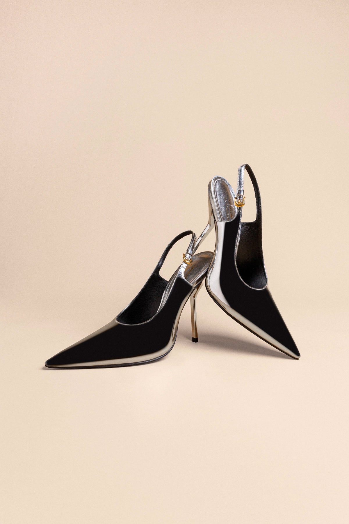 Larroude Larroudé x Altuzarra Pump In Silver Specchio