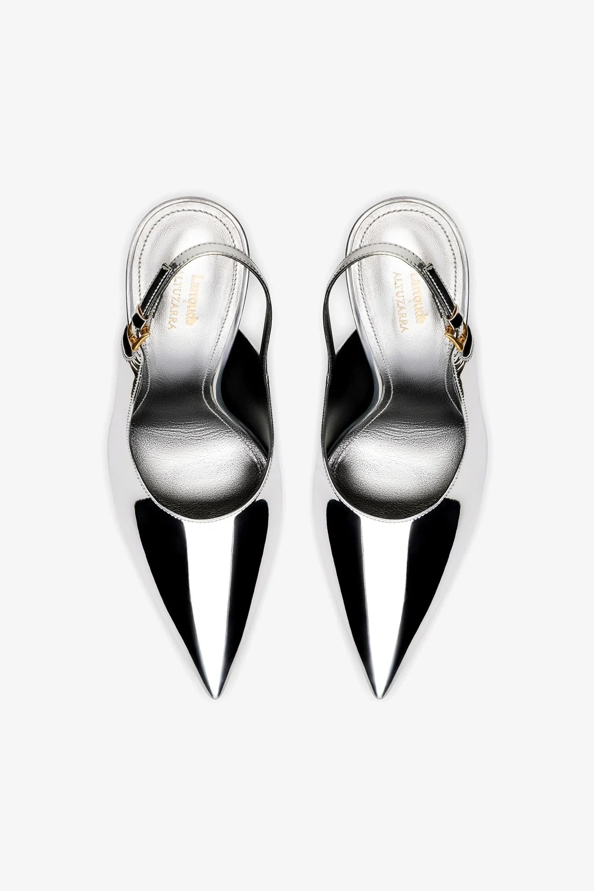Larroude Larroudé x Altuzarra Pump In Silver Specchio