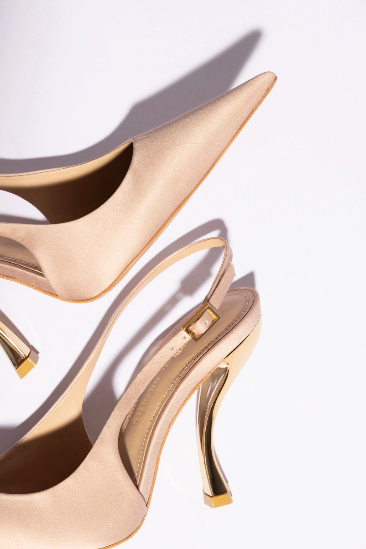 Larroude Larroudé x Nicolò B.: Grace Pump Sand Satin