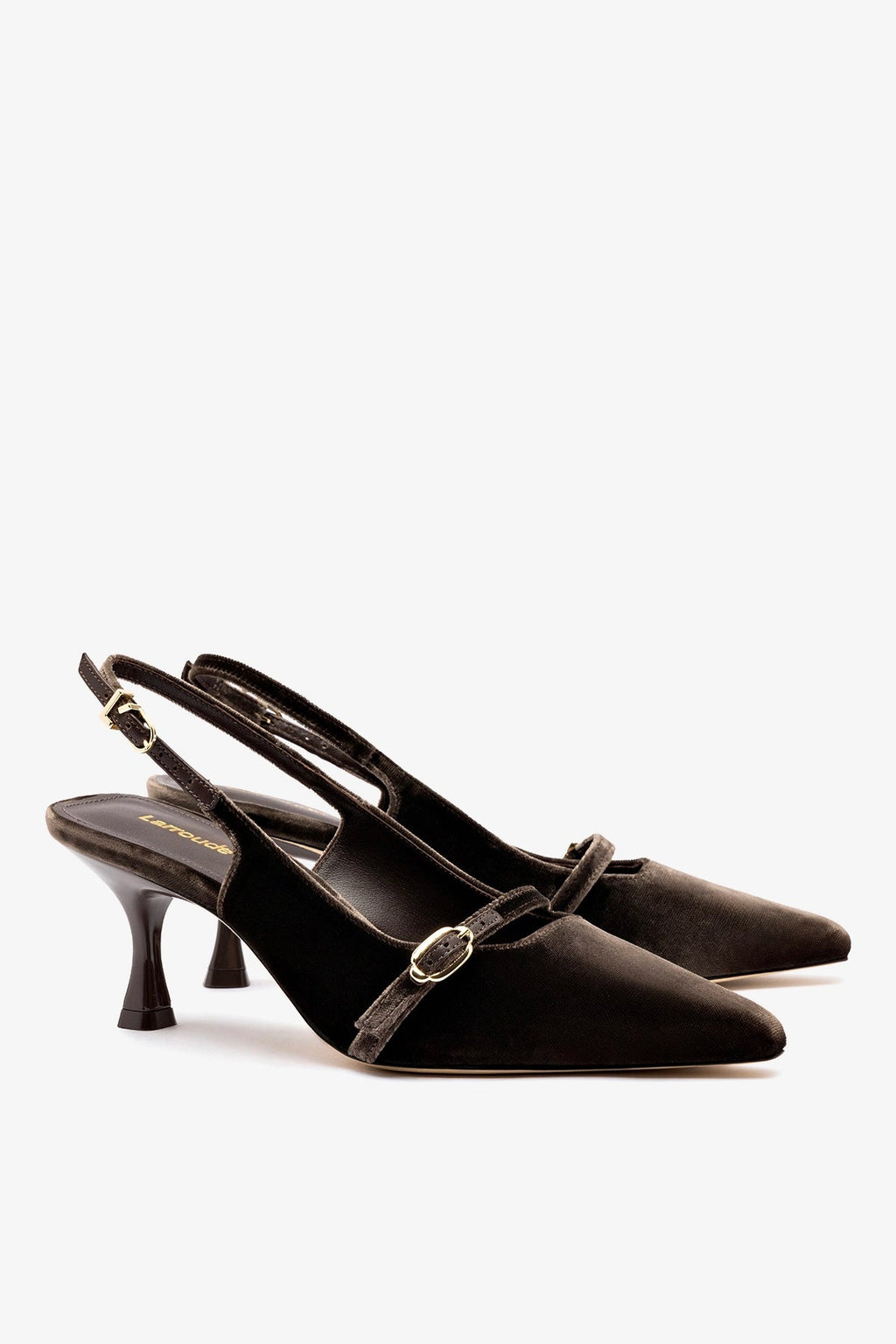 Larroude Ines Pump In Expresso Velvet