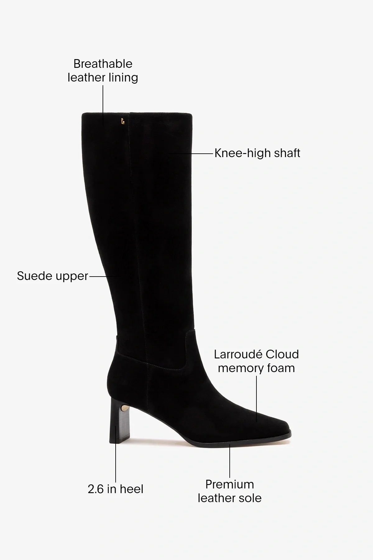 Larroude Alexis Boot Black Suede