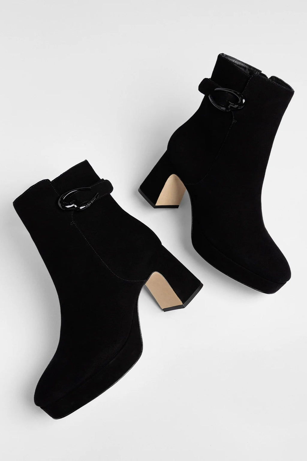 Larroude Dolly Verona Low Boot Black Suede