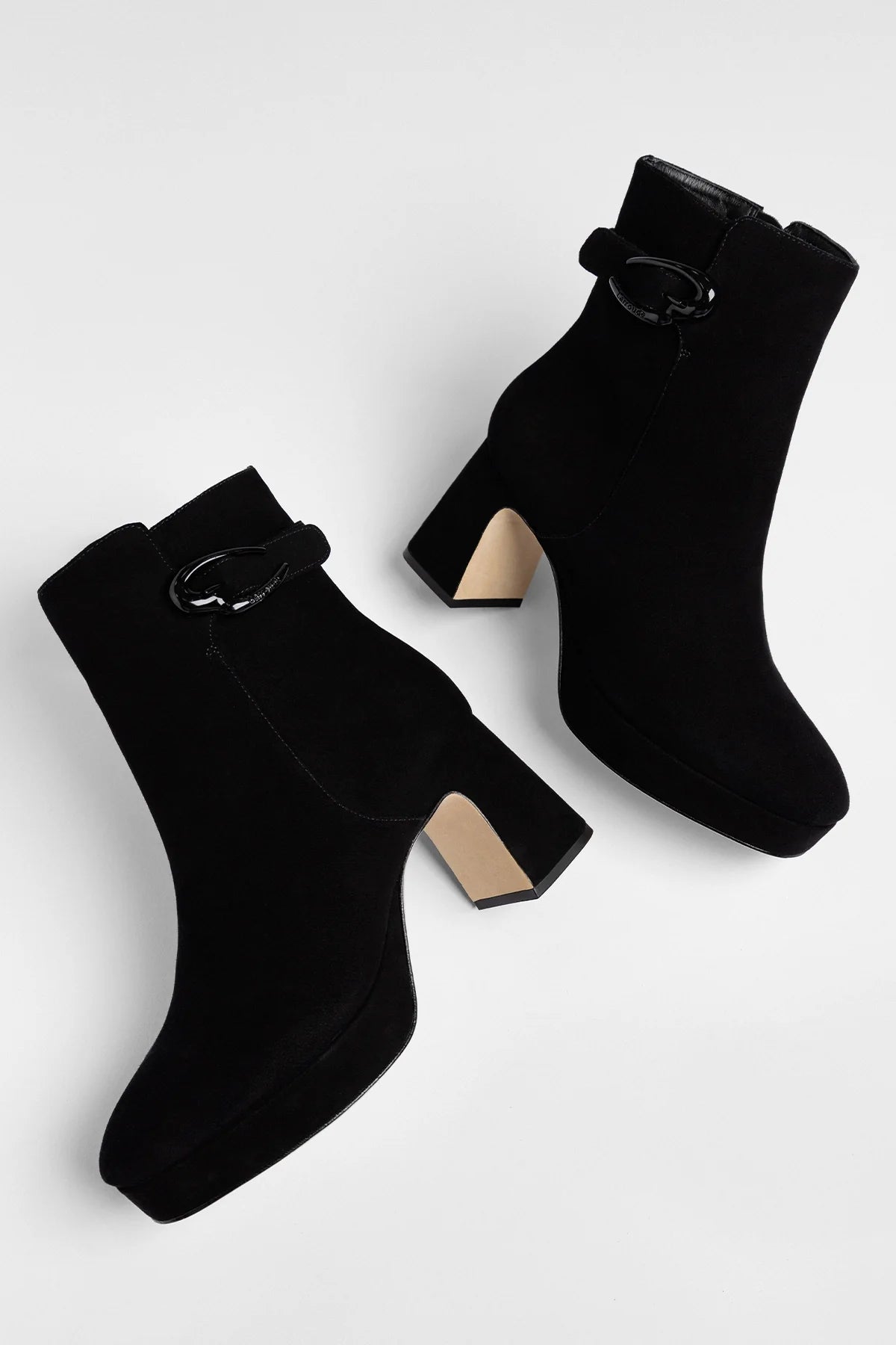 Larroude Dolly Verona Low Boot Black Suede