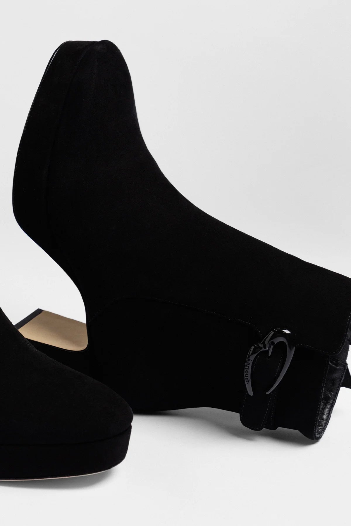 Larroude Dolly Verona Low Boot Black Suede