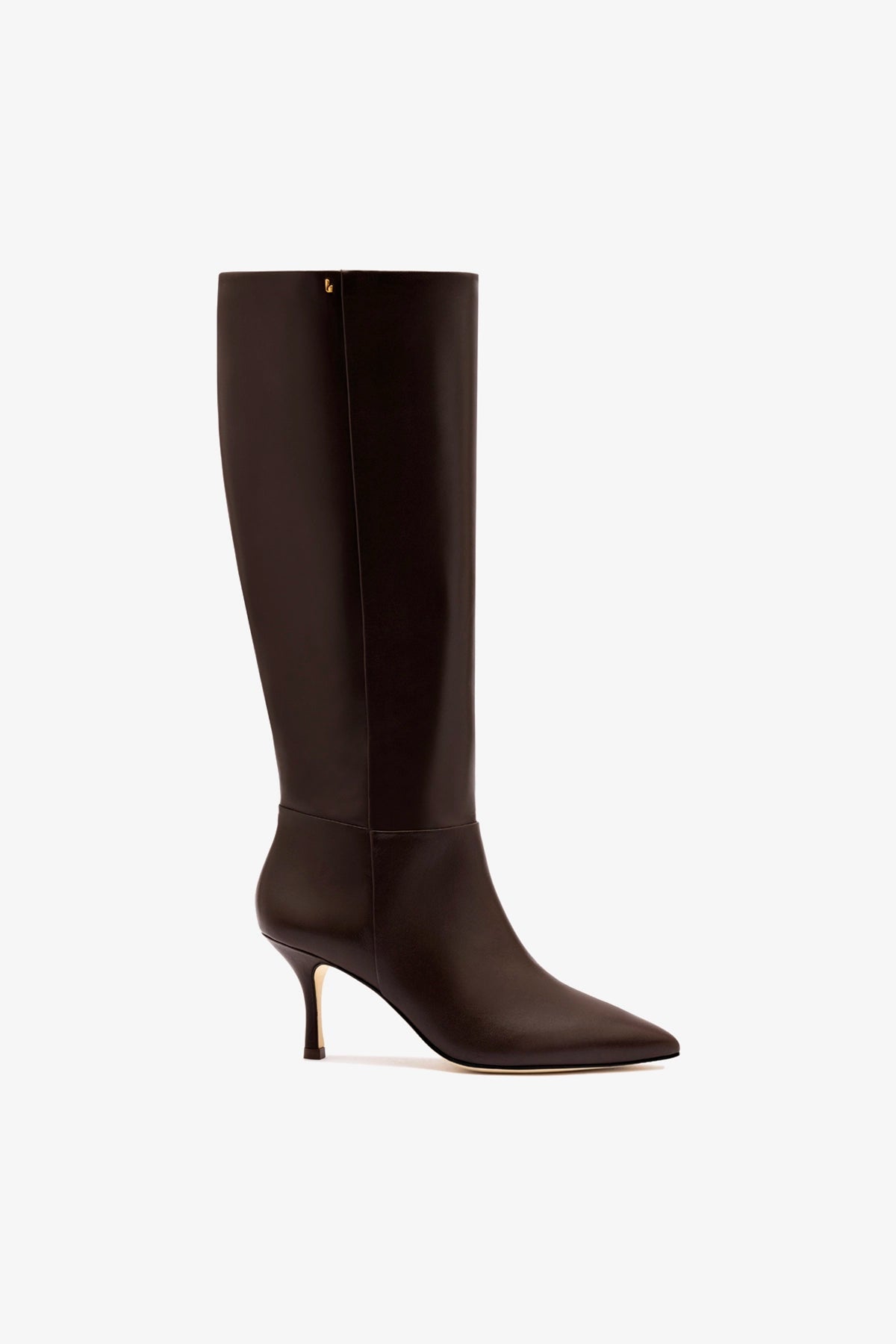 Larroude Kate Mid Boot In Brown Leather