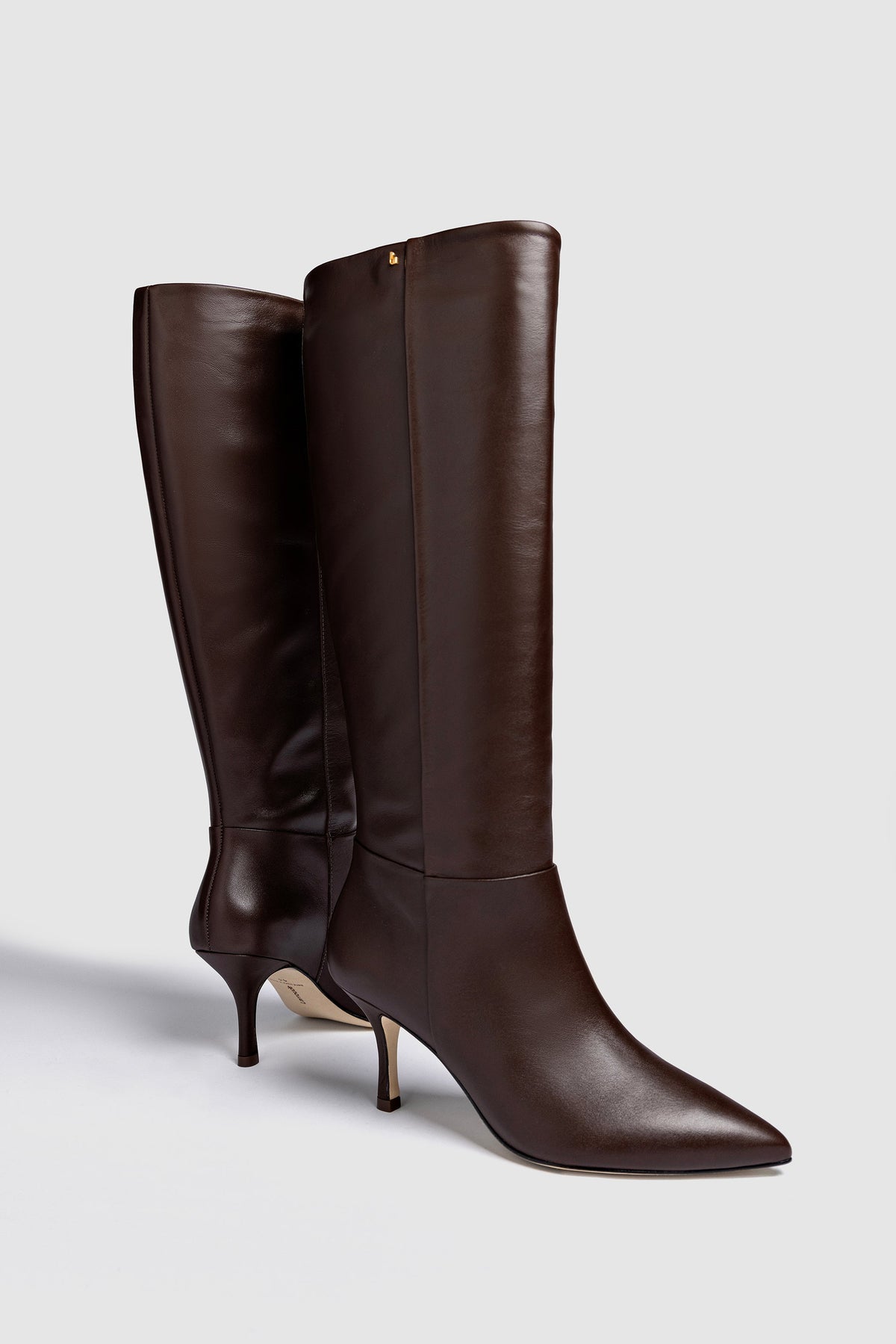 Larroude Kate Mid Boot In Brown Leather