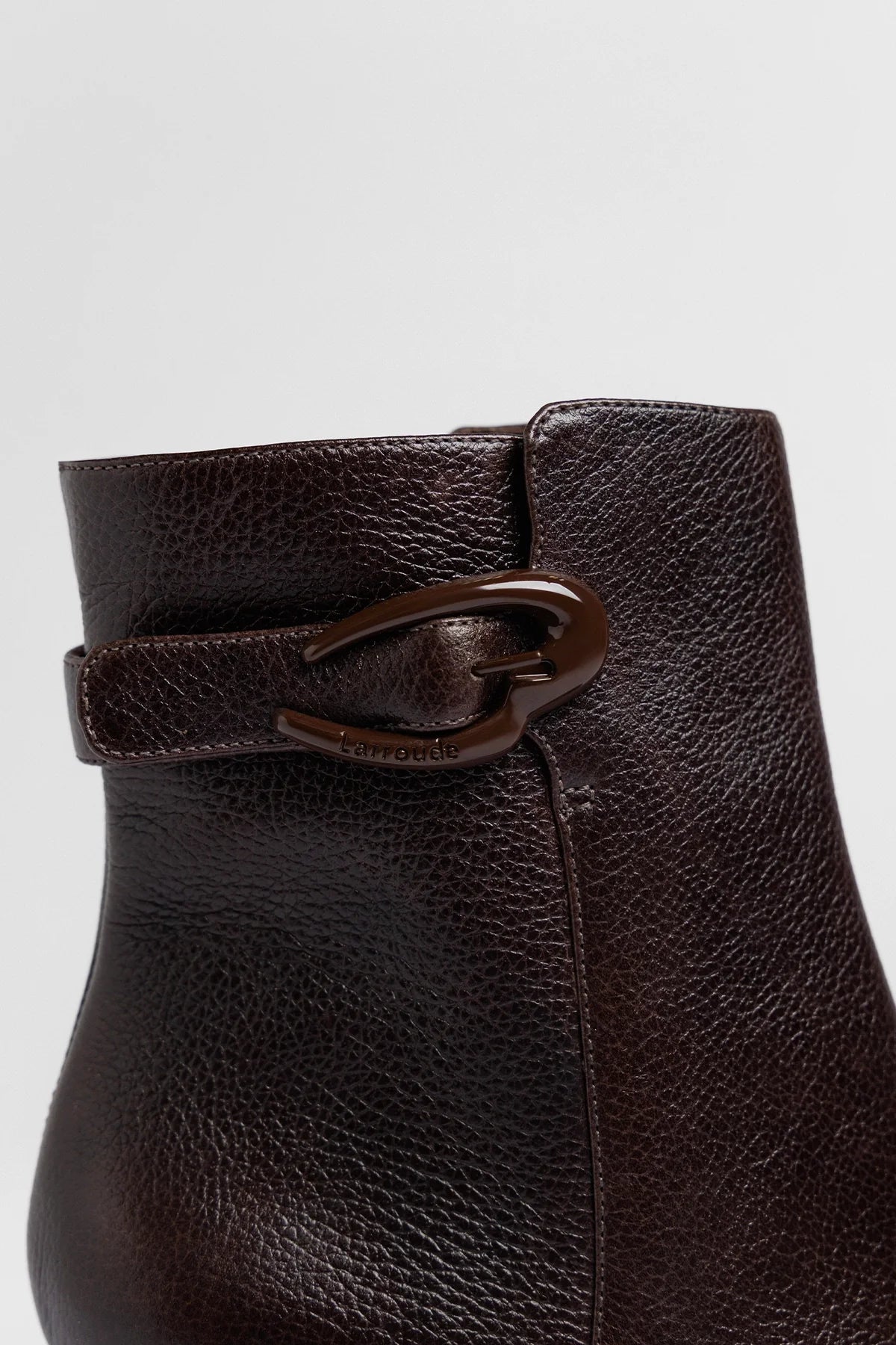 Larroude Dolly Verona Low Platform Boot Brown Leather