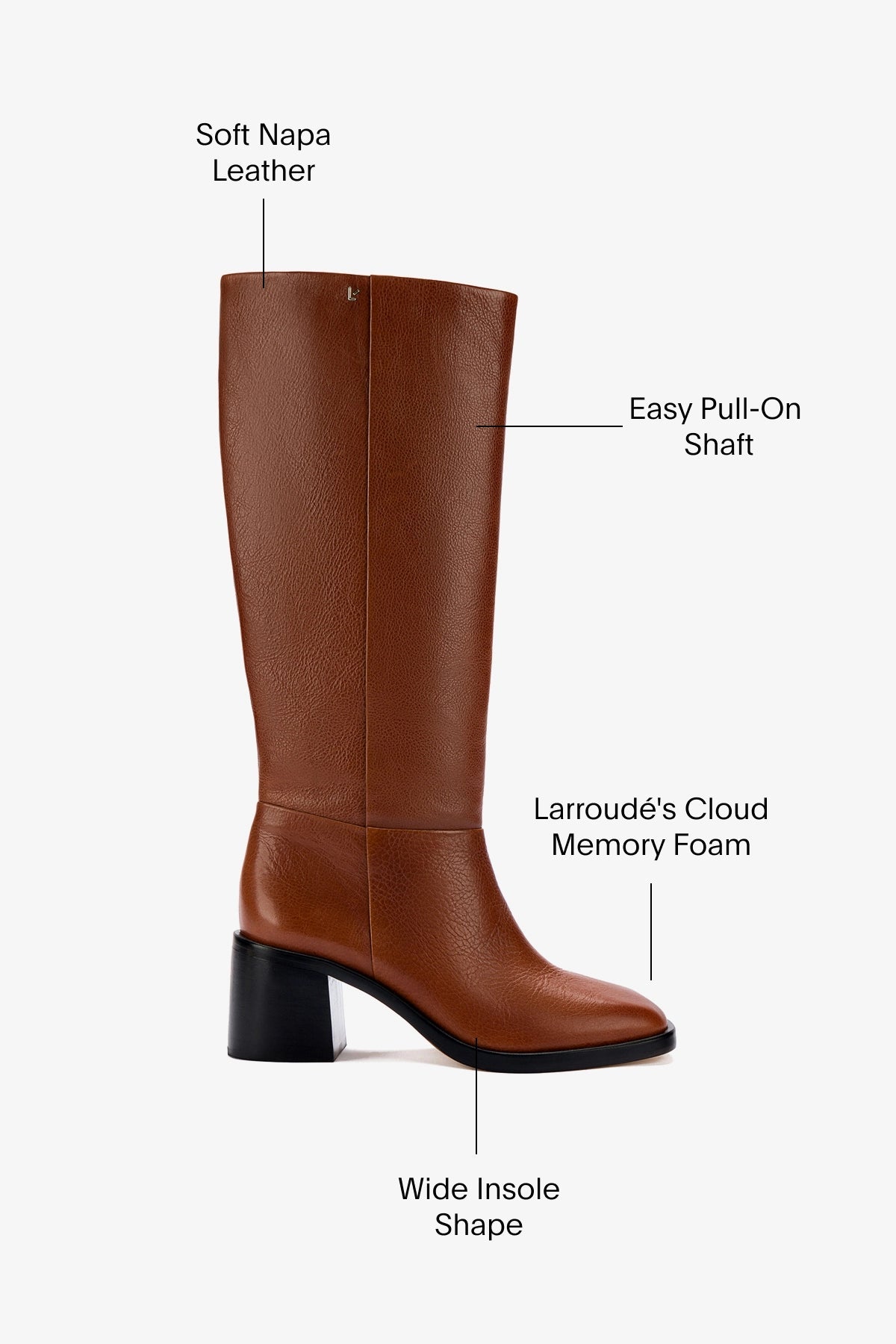 Larroude Ricky Boot In Mocca Leather