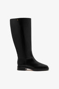 Larroude Anne Wide Boot Black Leather