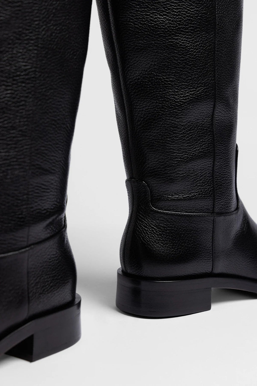 Larroude Anne Wide Boot Black Leather