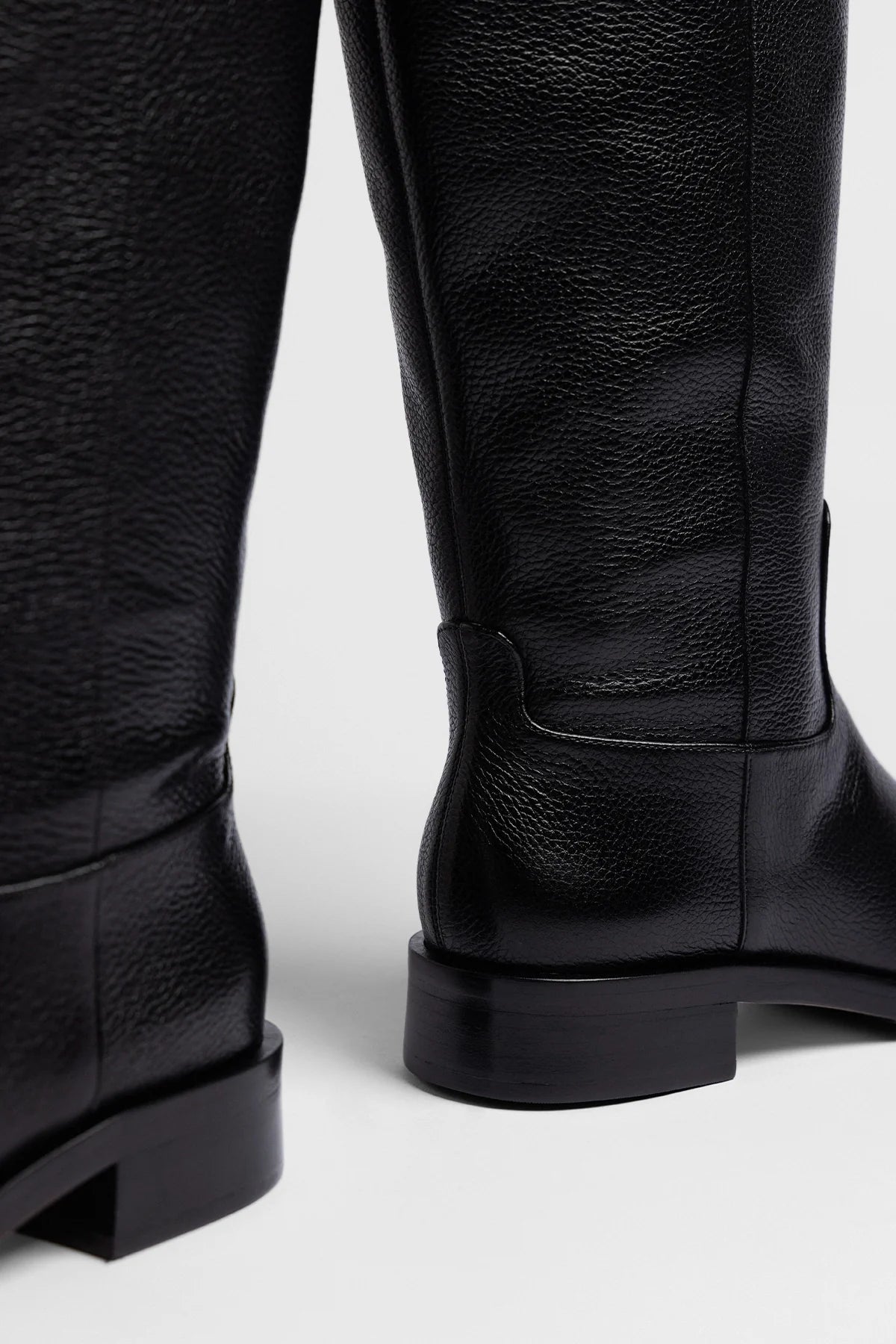 Larroude Anne Wide Boot Black Leather
