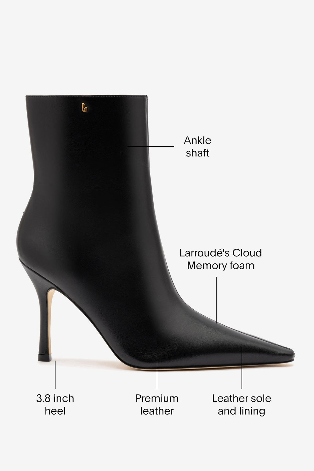 Larroude Mini Carine Boot In Black Leather