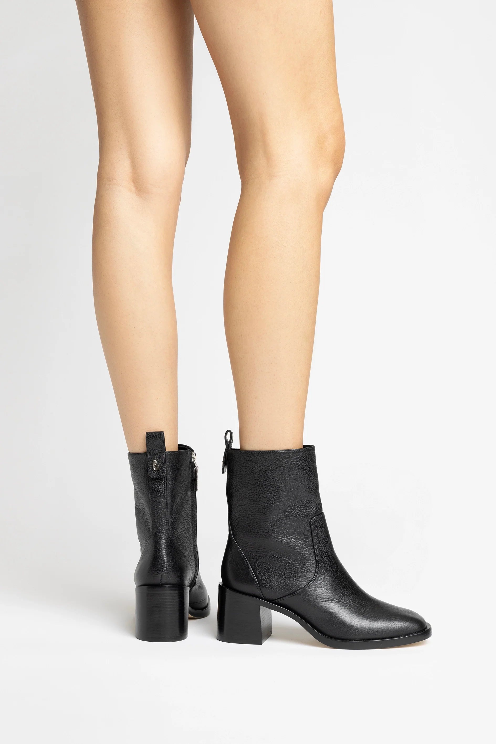 Larroude Mini Ricky Boot In Black Leather