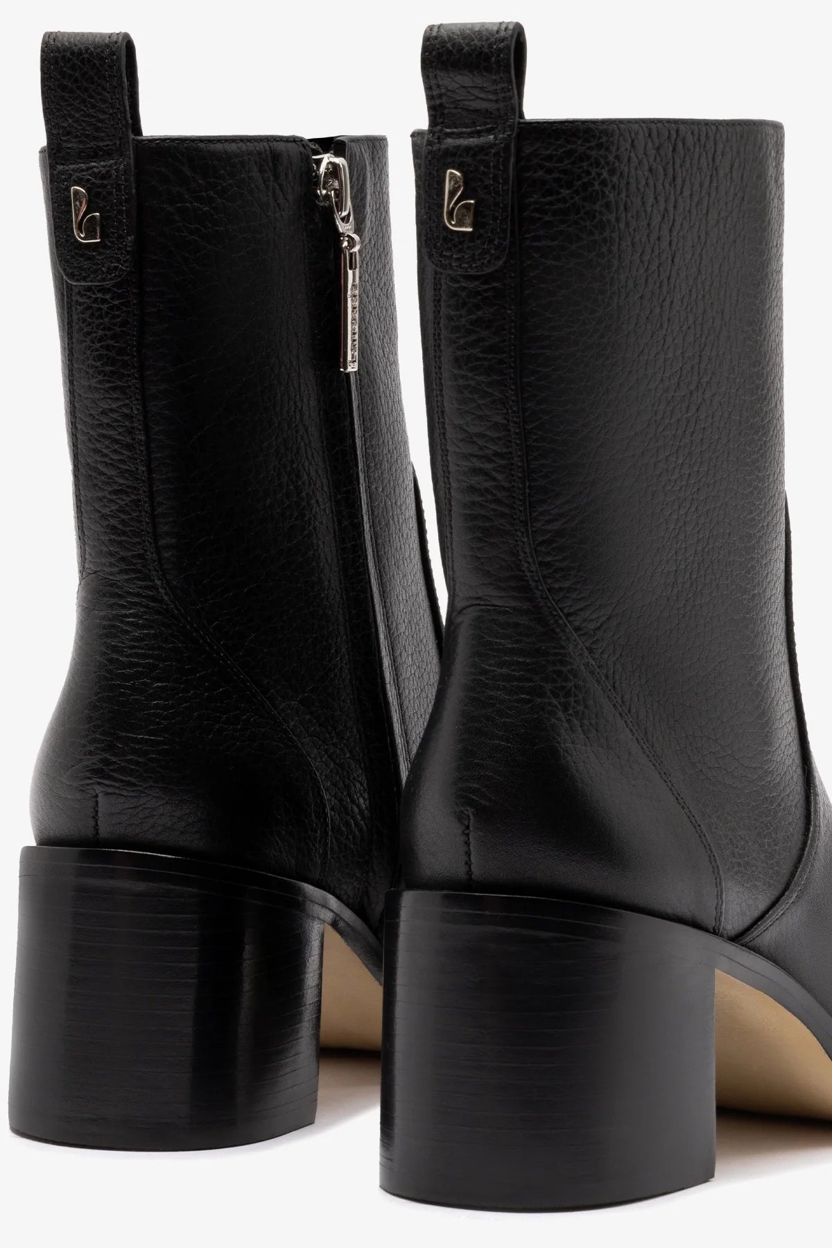 Larroude Mini Ricky Boot In Black Leather