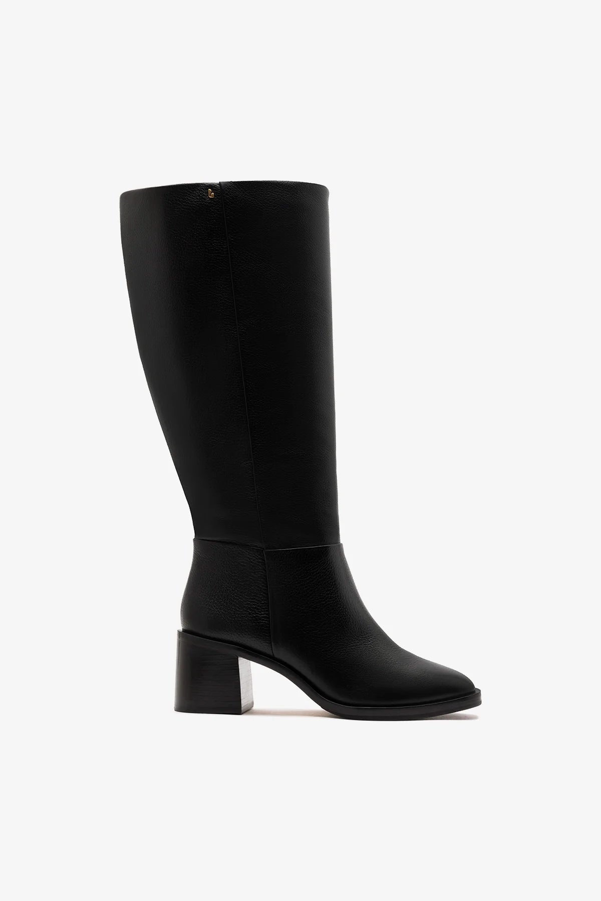 Larroude Ricky Wide Boot Black Leather