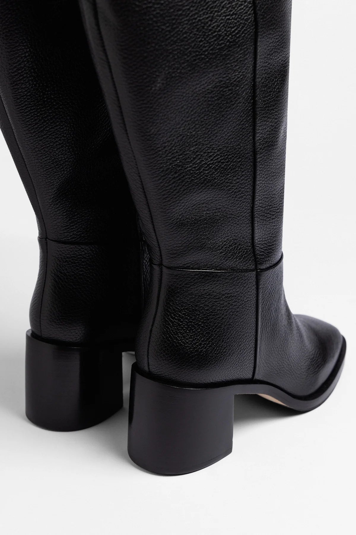 Larroude Ricky Wide Boot Black Leather